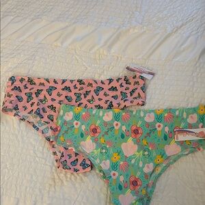 Floral and Butterfly Print Women's Panties Set
